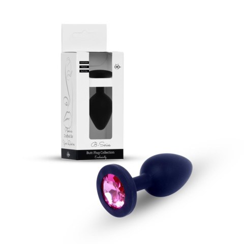 Plug-Jewellery Black Silicon PLUG Small- Pink Diamond