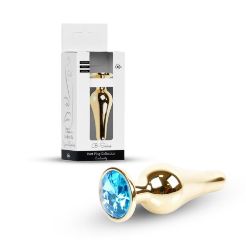 Plug-Jewellery Gold BUTT PLUG- Light Blue
