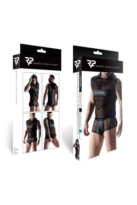 Męski t-shirt bez rękawów z kapturem S