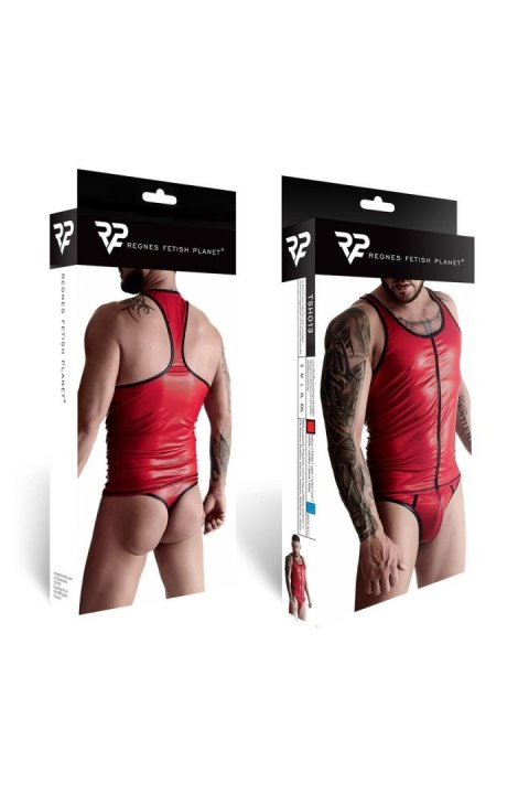 Męski t-shirt z wetlooka bez rękawów, z elastyczną taśmą z przodu S