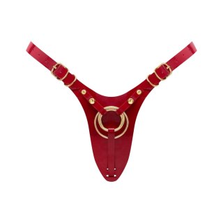 LEATHERETTE HARNESS FABULOUS - ONE SIZE - RED GLOSSY