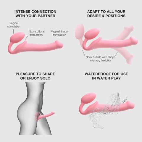 SEMI-REALISTIC BENDABLE STRAP-ON PINK - M