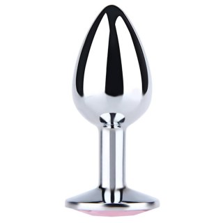 Silver Small Butt Plug with White Diamond