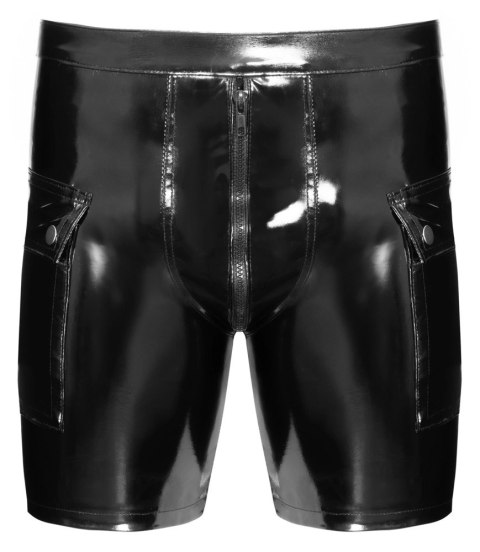 Black Level Vinyl Shorts 2XL z kieszeniami i zamkiem, czarne