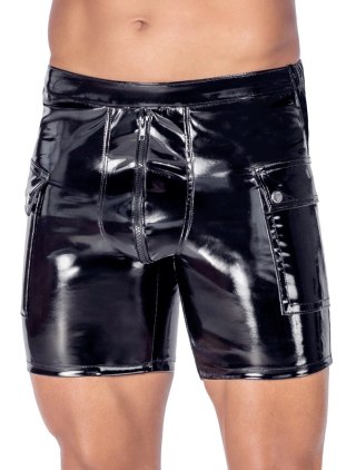 Black Level Vinyl Shorts 3XL czarne spodenki z elastycznym pasem