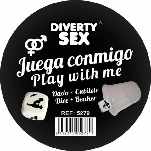 Diverty Sex Diablo Picante - zestaw białych kostek do gry z kubkiem 30 mm