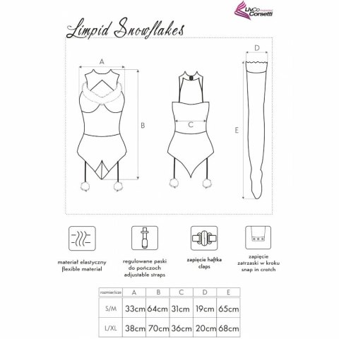 Livco Corsetti Fashion LC 90604 świąteczny komplet body, pończochy, opaska L/XL