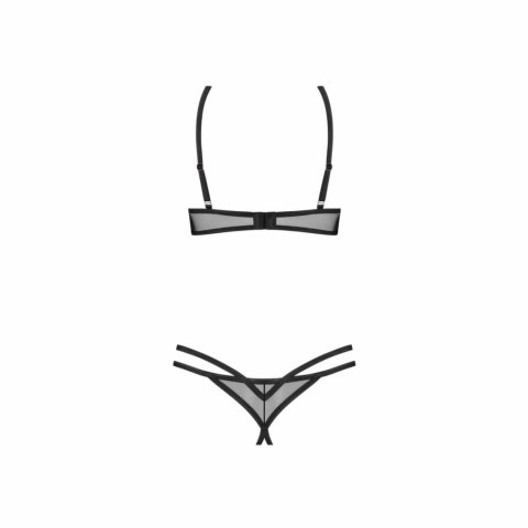 Obsessive Euridia Czarny Komplet 2-częściowy z geometrycznymi paskami XL/XXL