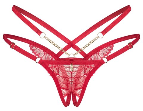Obsessive Matildea String Czerwony S/M z Regulacją i Ozdobą