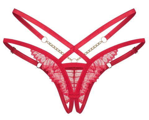 Obsessive Matildea String Czerwony S/M z Regulacją i Ozdobą