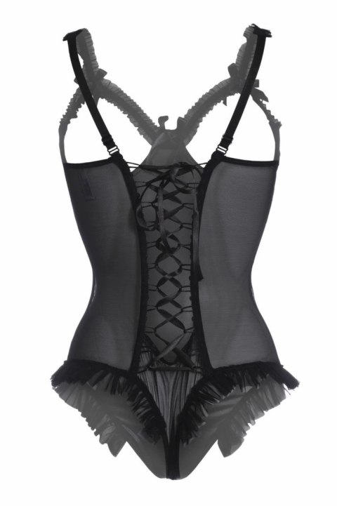 Rimba Mistique Bodysuit Wetlook z siateczką i wiązaniem S/M