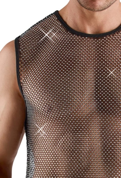 Svenjoyment Koszulka Siatkowa XL z Błyszczącymi Ozdobami Czarna