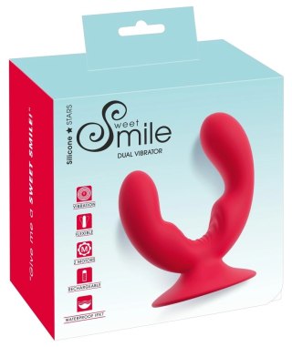 Sweet Smile Dual Vibrator silikonowy podwojny z przyssawką USB