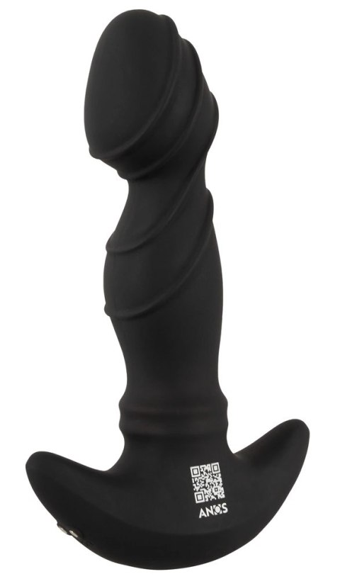 ANOS Moving Rings - silikonowa maszyna intymna z ruchomymi pierścieniami, czarna