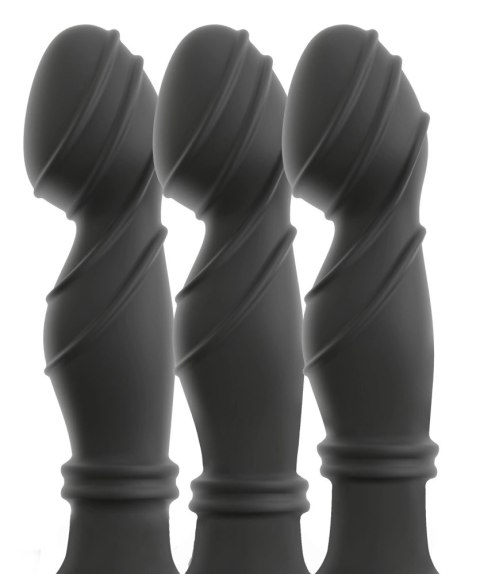 ANOS Moving Rings - silikonowa maszyna intymna z ruchomymi pierścieniami, czarna