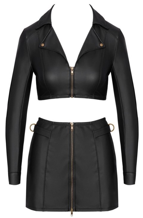 Cottelli PARTY komplet klubowy Top i Spodnica czarny mat L