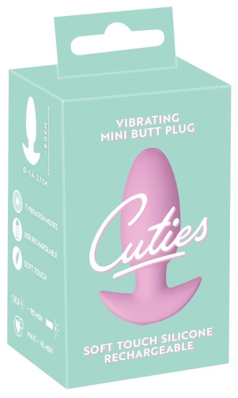 Cuties Plug Rose - Wibrująca mini nakładka silikonowa 8 cm, rożowa