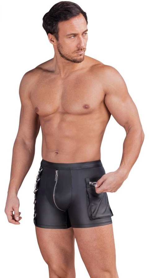 NEK Spodnie męskie 3XL czarne matowe z łańcuchami i kieszenią