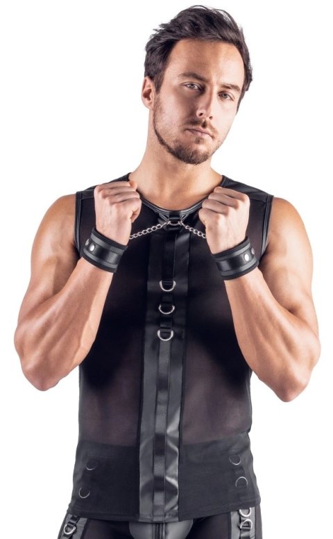 Svenjoyment Bondage Koszulka Siatkowa XL z Regulowanymi Kajdankami