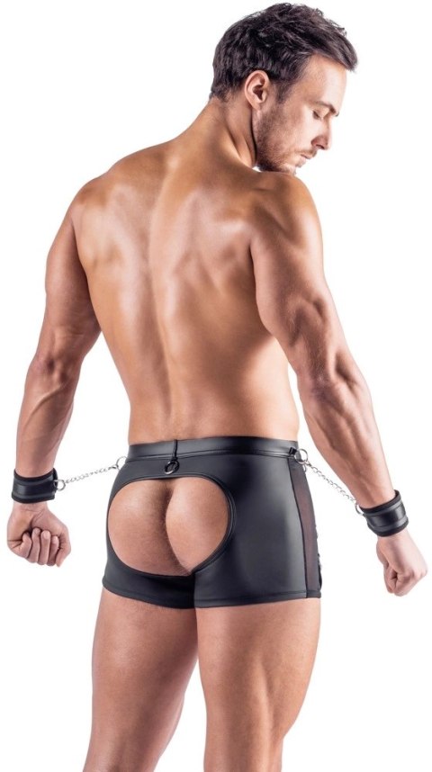 Svenjoyment Bondage Pants L czarne z siateczką i mankietami