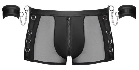 Svenjoyment Bondage Spodnie 2XL z siateczką i mankietami - czarne