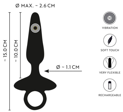 ANOS Plug Silikonowy Wibrujący Flexible 10 Trybow Czarny 15 cm