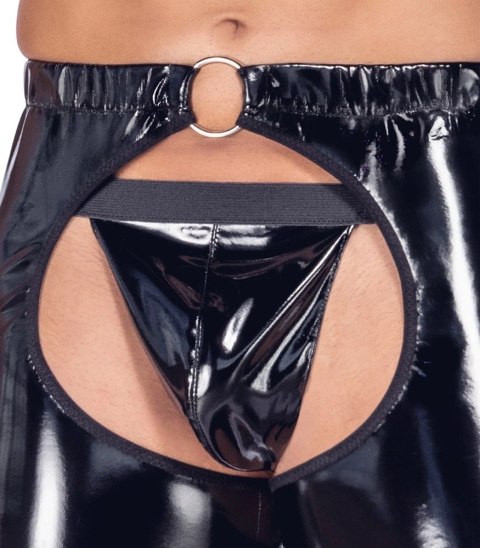 Black Level Spodnie chaps winylowe męskie M czarne z elastycznym pasem