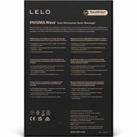 LELO ENIGMA Wave Czarny - Intymny masażer soniczny z technologią WaveMotion