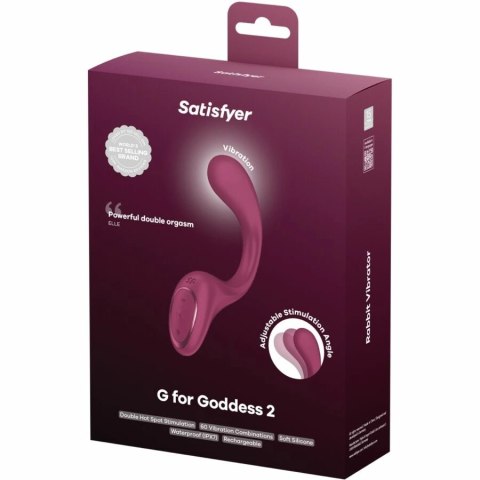 Satisfyer G For Goddess 2 Rabbit, silikonowy, 60 programow, bordeaux