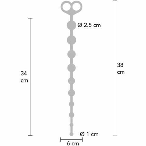 ToyJoy Flexible Beads - Elastyczne kulki silikonowe 38 cm czarne