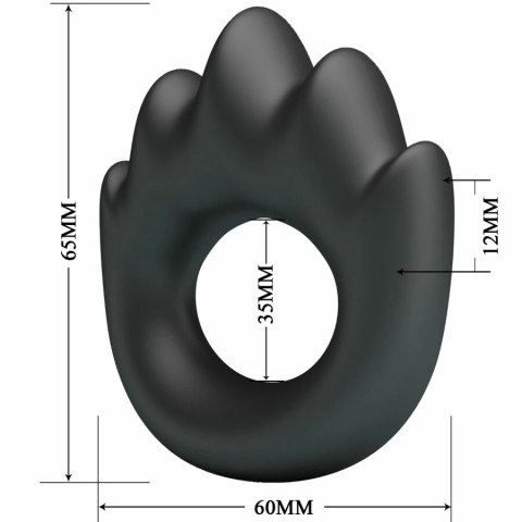 Crazy Bull Habert Model 13 silikonowy pierścień regulowany czarny 60x65mm