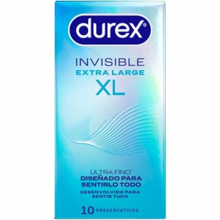 Durex Invisible XL 10 szt. - ultracienkie prezerwatywy, szerokość 57 mm