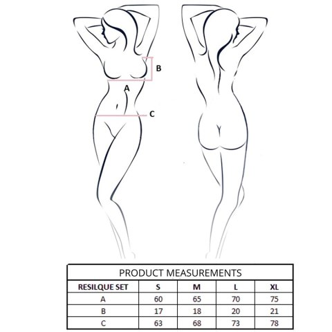 PASSION Resilque komplet bielizny koronkowej czarny L/XL