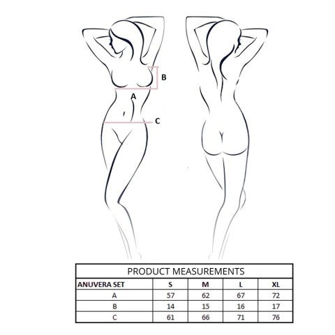 Passion Anuvera komplet bielizny czarny L/XL koronka premium