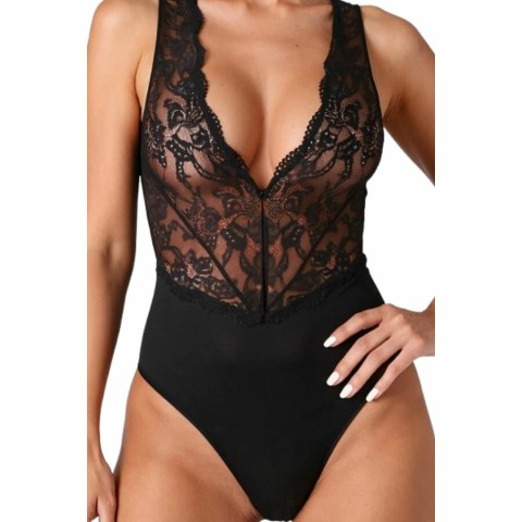 Passion Evalie Body Czarny S/M - Koronka, Odkryte Plecy, Elegancja