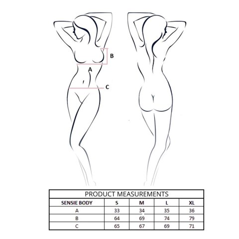 Passion SENSIE Body satynowe czarne S/M - elegancja i komfort