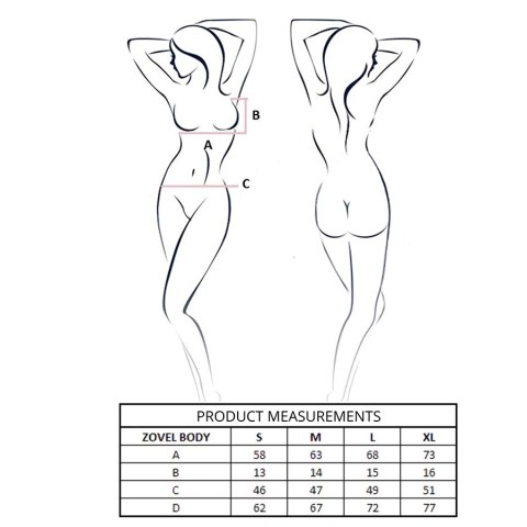 Passion ZOVEL Body L/XL czarne - elegancki model z koronką i fiszbinami