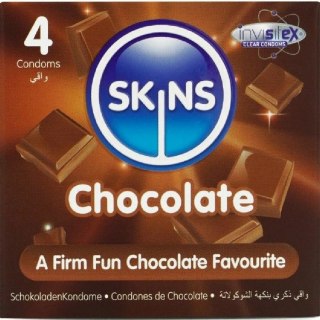 Skins Chocolate Premium - Zestaw 4 prezerwatyw smakowych, lateksowych