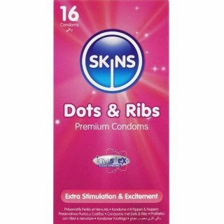 Skins Dots & Ribs Premium prezerwatywy 16 szt. waniliowy zapach