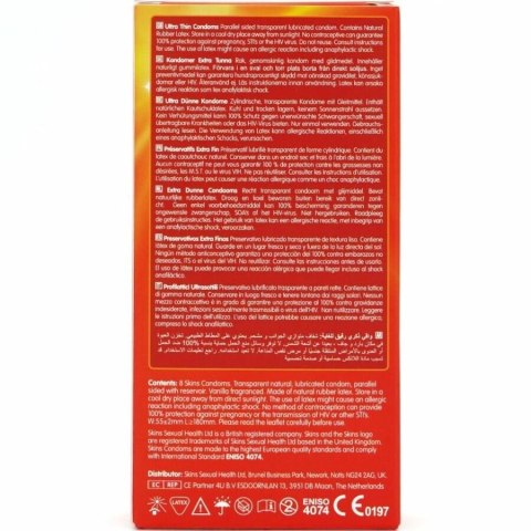 Skins Ultra Thin Premium - ultracienkie prezerwatywy 8 sztuk wanilia