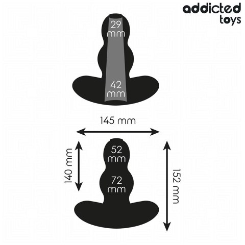 Addicted Toys Hollow Plug XXL 15,2 cm - silikonowy anatomiczny model otwarty