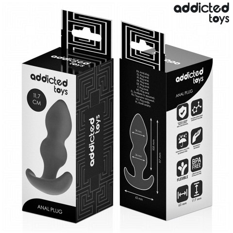 Addicted Toys Korek Anatomiczny L 11,7 cm silikonowy czarny