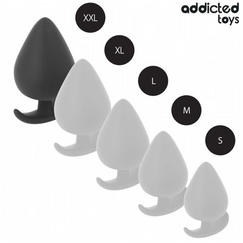 Addicted Toys Korek anatomiczny XXL 11 cm silikonowy, czarny