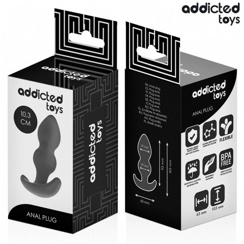 Addicted Toys Plug S 10,3 cm silikonowy model kulisty czarny