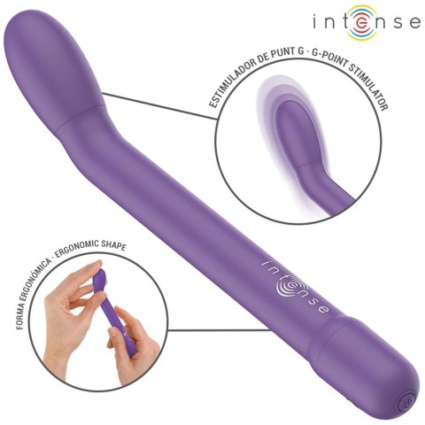 Intense Fun Vibe G-Spot Fioletowy - wibrujący model USB, 19 cm
