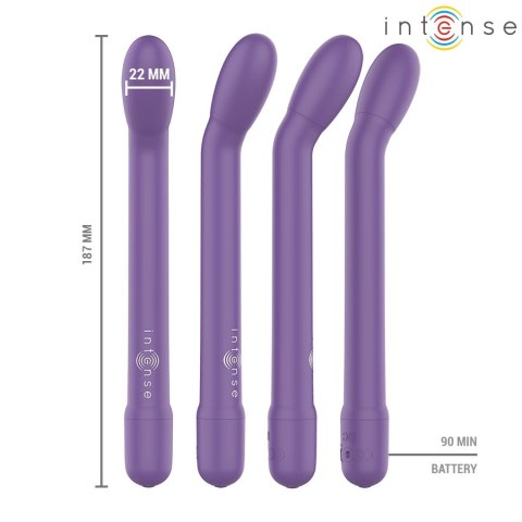 Intense Fun Vibe G-Spot Fioletowy - wibrujący model USB, 19 cm