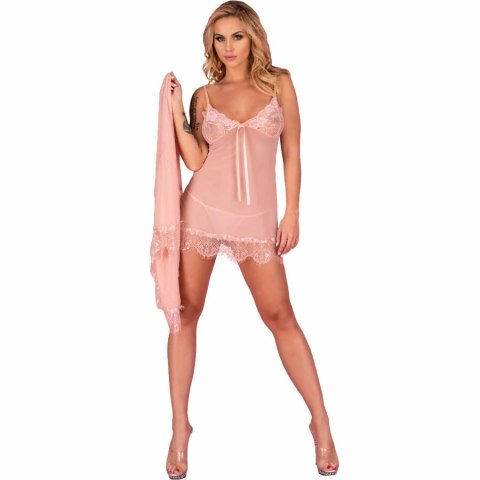 Livco Corsetti Fashion Hyeona Babydoll z koronką i stringami, roż L