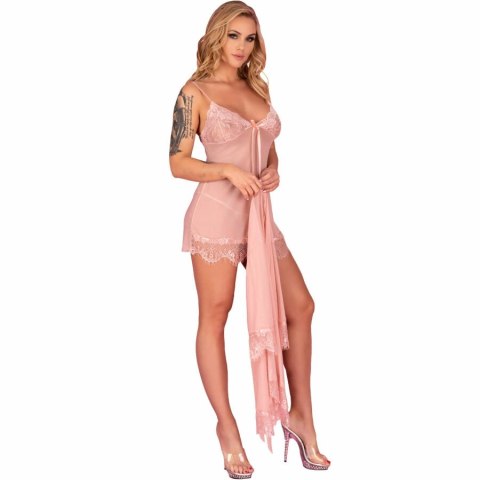 Livco Corsetti Hyeona Babydoll z koronką i stringami, roż S