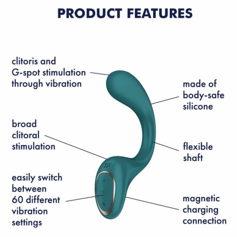 Satisfyer G for Goddess 2 Zielony - Wibrator dwusilnikowy IPX7 silikon