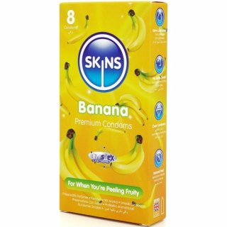 Skins Banana Premium - prezerwatywy smakowe 8 sztuk, bananowy aromat